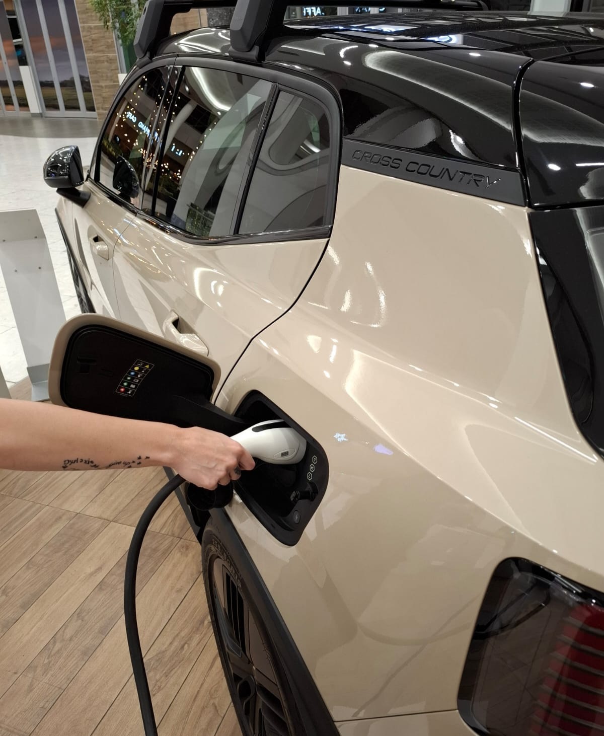 EV charging at a dealership
